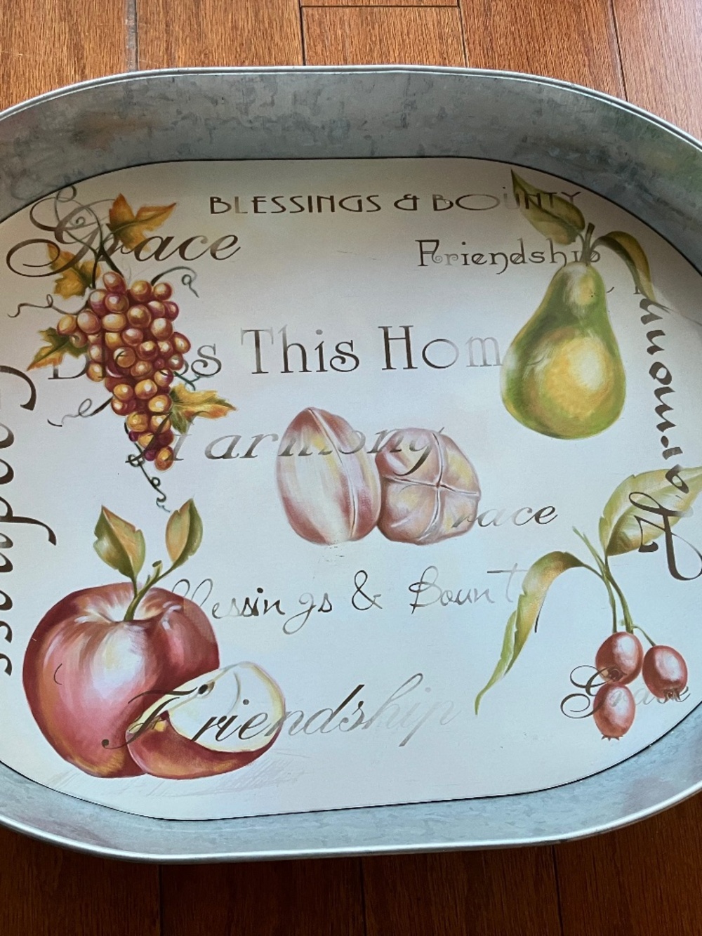 Farmhouse Galvanized Metal Serving Tray with Rope Handles – 16" by 12"